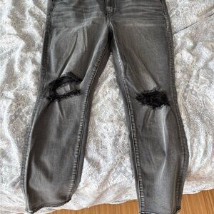 American Eagle Outfitters Black Distressed Boyfriend Jeans
